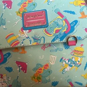 Loungefly Mint Pastel Disney Character Print Crossbody with Pink Plaque